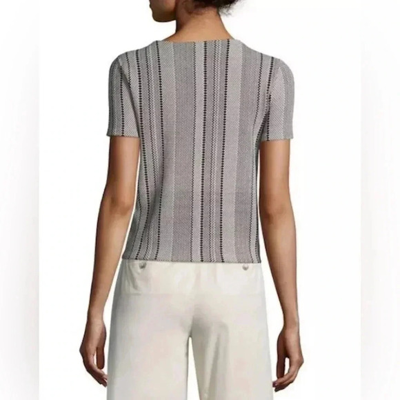 Theory Ferson B Matte Short-Sleeve Top Khaki/Black size P $265 - Picture 9 of 9